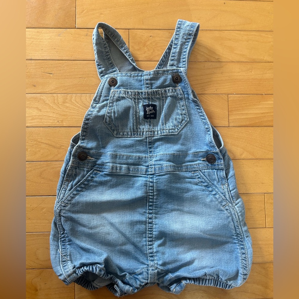 Carters Oshkosh Blue Denim Bubble Overall Shorts